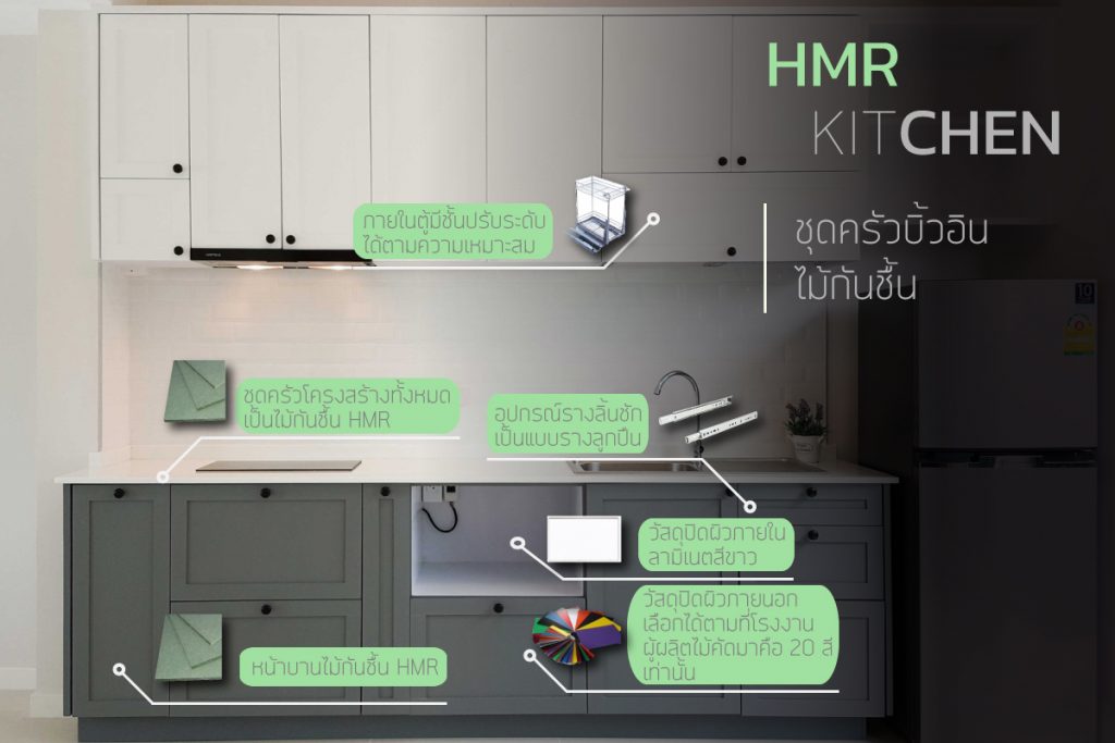 ชุดครัวบิวท์อินไม้กันชื้น HMR (HMR Kitchen)