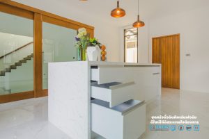 รางลิ้นชักแบบซ่อนราง,Modern Kitchen White Hi-Gross : ครัวชุดใหญ่ สไตล์โมเดิร์น