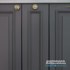 หน้าบานลูกฟักสไตล์คลาสสิค, Dark gray classic kitchen ชุดครัวสไตล์คลาสสิคสีเทาเข้ม