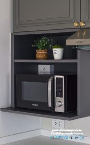 ไมโครเวฟ hafele, Dark gray classic kitchen ชุดครัวสไตล์คลาสสิคสีเทาเข้ม