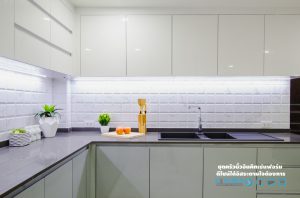 ไฟส่องสว่าง LED, Premium Hi-Gross Kitchen : ชุดครัวไฮกรอส เงาวับ สไตล์โมเดิร์น