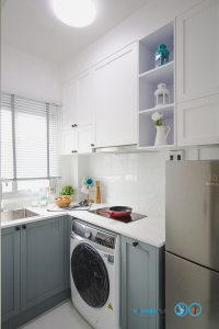 Mini Kitchen : ชุดครัวทูโทนในพื้นที่จำกัด, ชุดครัวคอนโด L Shape,