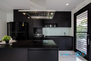 Modern Black Kitchen ชุดครัวดำสุดเท่ ในสไตล์โมเดิร์น, หุ้มสีระบบสุญญากาศ,