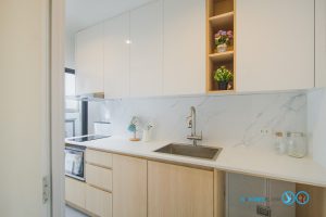 Mini Kitchen White Wood, ชุดครัวคอนโด,