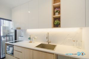 Mini Kitchen White Wood, ไฟ LED,