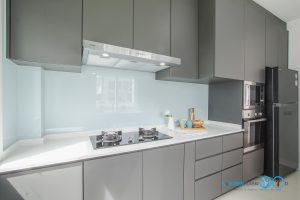 Gray Modern Kitchen, ผนังกันคราบ,