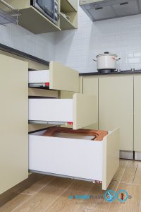 Modern Kitchen L Shape, รางลิ้นชักแบบรับใต้,