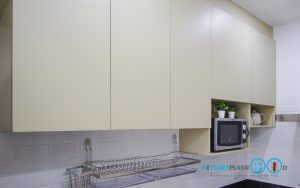 ตู้ลอยหน้าบานเรียบ, Modern Kitchen L Shape,