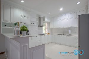 ชุดครัวบิ้วอิน All White Classic Kitchen, ชุดครัวสไตล์คลาสสิค, 