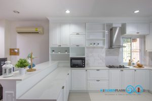 ชุดครัวบิ้วอิน All White Classic Kitchen, เคาน์เตอร์บาร์, เคาน์เตอร์ครัว, โซนทำอาหาร,