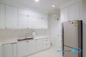 ชุดครัวบิ้วอิน All White Classic Kitchen, เคาน์เตอร์บาร์, เคาน์เตอร์ครัว, โซนทำอาหาร, โซนล้างจาน, ตู้สูง,