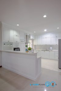 ชุดครัวบิ้วอิน All White Classic Kitchen, เคาน์เตอร์บาร์, 