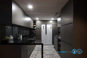 ชุดครัวสไตล์โมเดิร์น, Modern Kitchen, U Shape Kitchen, Black Modern Kitchen, ชุดครัวดำล้วน, ชุดครัวเท่ๆ,