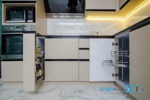 Modern Oyster Grey Kitchen ชุดครัวสไตล์โมเดิร์น โทนสีหอยนางรม, ชุดตะแกรงจัดเก็บ, อุปกรณ์ฟิตติ้ง,