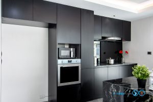 ชุดครัวบิ้วอิน All Black Kitchen ครัวสุดเท่ ในสไตล์โมเดิร์น, ชุดครัวบิ้วอิน, ครัวดำ, เคาน์เตอร์ครัว, ครัวตัวไอ, I Shape Kitchen,