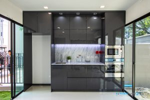 Modern Luxury Kitchen ชุดครัวไฮกรอสสุดหรู, ครัวตัวไอ, ชุดครัวโมเดิร์น, ชุดครัวไฮกรอส, ชุดครัวสีเทา, 