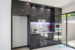 Modern Luxury Kitchen ชุดครัวไฮกรอสสุดหรู, ครัวตัวไอ, ชุดครัวโมเดิร์น, ชุดครัวไฮกรอส, ชุดครัวสีเทา, 