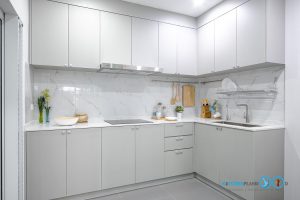 Simple & Smooth Kitchen, ชุดครัวบิ้วอินสุดเรียบง่าย, ในสไตล์โมเดิร์น, ชุดครัวพลาสวูด, ชุดครัวกันน้ำกันปลวก100%, Standard Kitchen, ชุดครัวสีเทาด้าน,