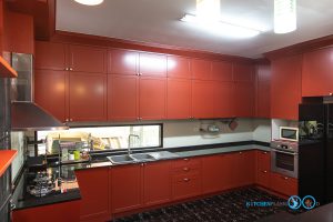 Classic Kitchen U-Shape ชุดครัวคลาสสิคโทนสีแดงเลือดหมู, ชุดครัวขนาดใหญ่, ครัวตัวยู, ครัวสไตล์คลาสสิค, ชุดครัวสีเลือดหมู, Classic Kitchen, U-Shape Kitchen, 