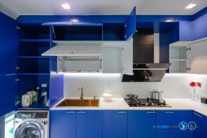 ชุดครัว, Modern L-Shape, 2Tone 2Step, ดีไซน์โดดเด่น ฟังก์ชันครบครัน, Kitchen built-in, ชุดครัวสไตล์โมเดิร์น, ตู้ลอย 2 สเตป, ชุดครัวกันน้ำกันปลวก, ชุดครัวพลาสวูด,