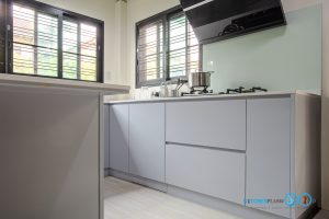 Smooth Modern Design, Kitchen L-Shape, ชุดครัวตัวแอล, ชุดครัวเรียบๆ, ครัวโทนสีเทา, ชุดครัวกันน้ำกันปลวก, เคาน์เตอร์ไอส์แลนด์, 