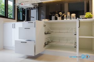 Tiny Modern Kitchen 2 Side I-Shape, ครัว 2 ฝั่งสไตล์โมเดิร์น, ครัวขนาดเล็ก, ครัวตัวไอ, ชุดครัวสีขาวเงา, ชุดครัวสไต์โมเดิร์น, ชุดครัวพลาสวูด, ชุดครัวกันน้ำกันปลวก, ชุดครัวคิทเช่นฟอร์ม, 