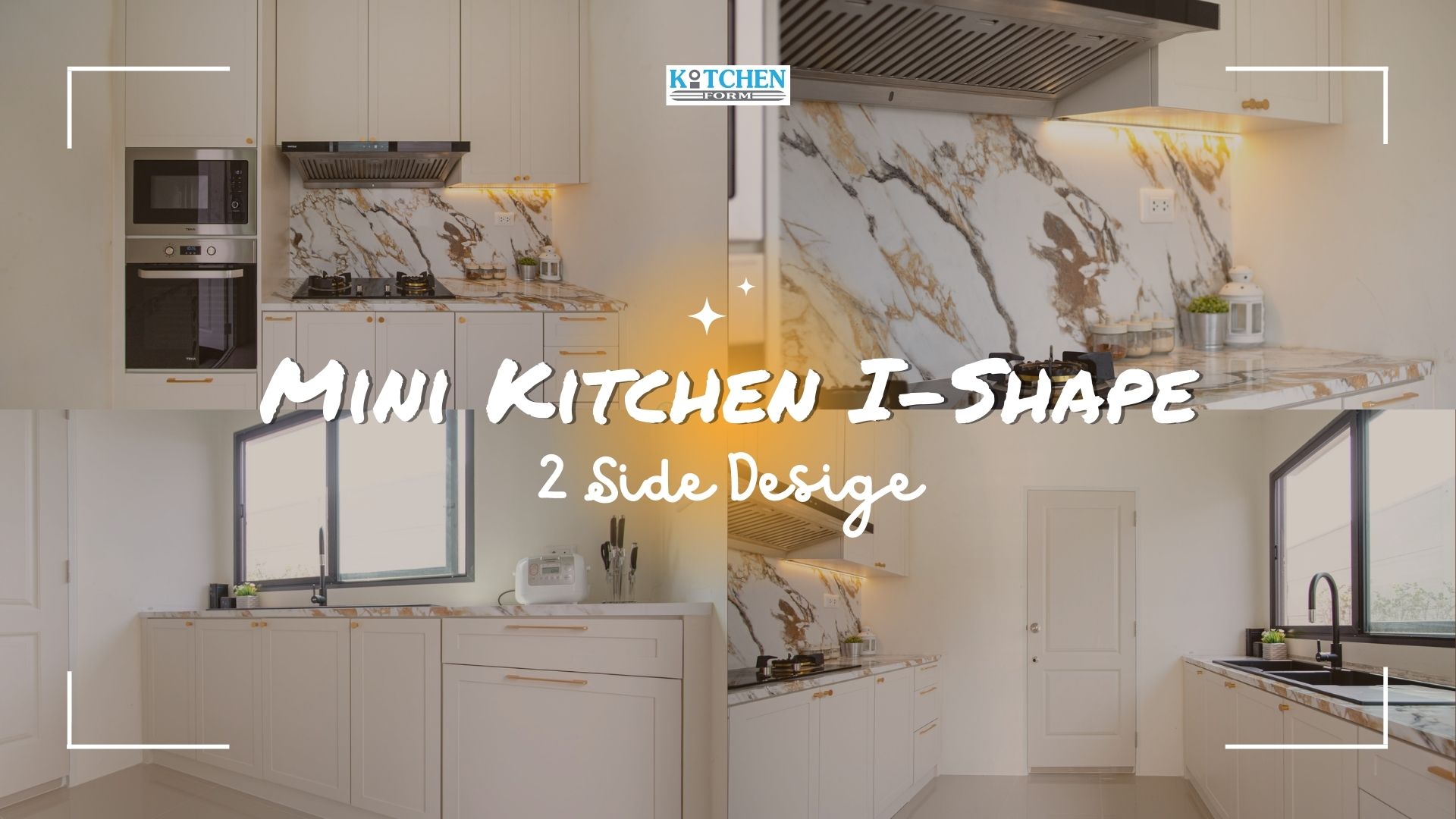 Mini Kitchen I-Shape ชุดครัวตัวไอ 2 ฝั่ง กะทัดรัด ฟังก์ชั่นครับครัน, ชุดครัวสไตล์โมเดิร์น, ชุดครัวชุดเล็ก, ชุดครัวตัวไอ, ชุดครัวโทนสีครีม, ชุดครัวกันน้ำกันปลวก100%, วัสดุ Cementboard, บิ้วอินชุดครัว, Mini Kitchen, I-Shape Kitchen, Kitchen 2 Side, Kitchenform,