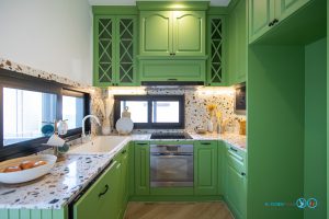 Classic Design Green Tone U-Shape Kitchen, ชุดครัว, ครัวบิ้วอิน, ชุดครัวคลาสสิค, ชุดครัวตัวยู, ชุดครัวโทนเขียว, เฟอร์นิเจอร์ชุดครัว, ตกแต่งภายใน, เฟอร์นิเจอร์บิ้วอิน, Kitchen, Kitchendesign,